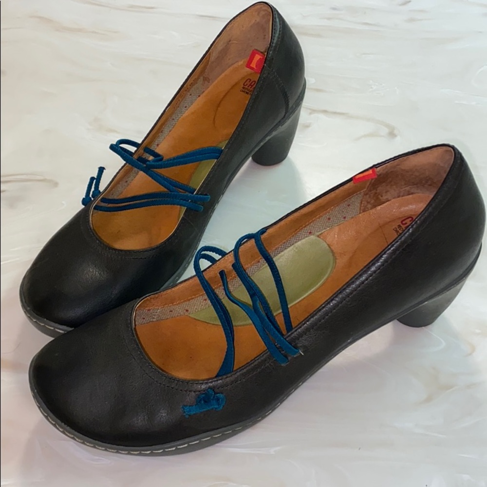 Camper Mary Jane Heels for Beginners Black 42